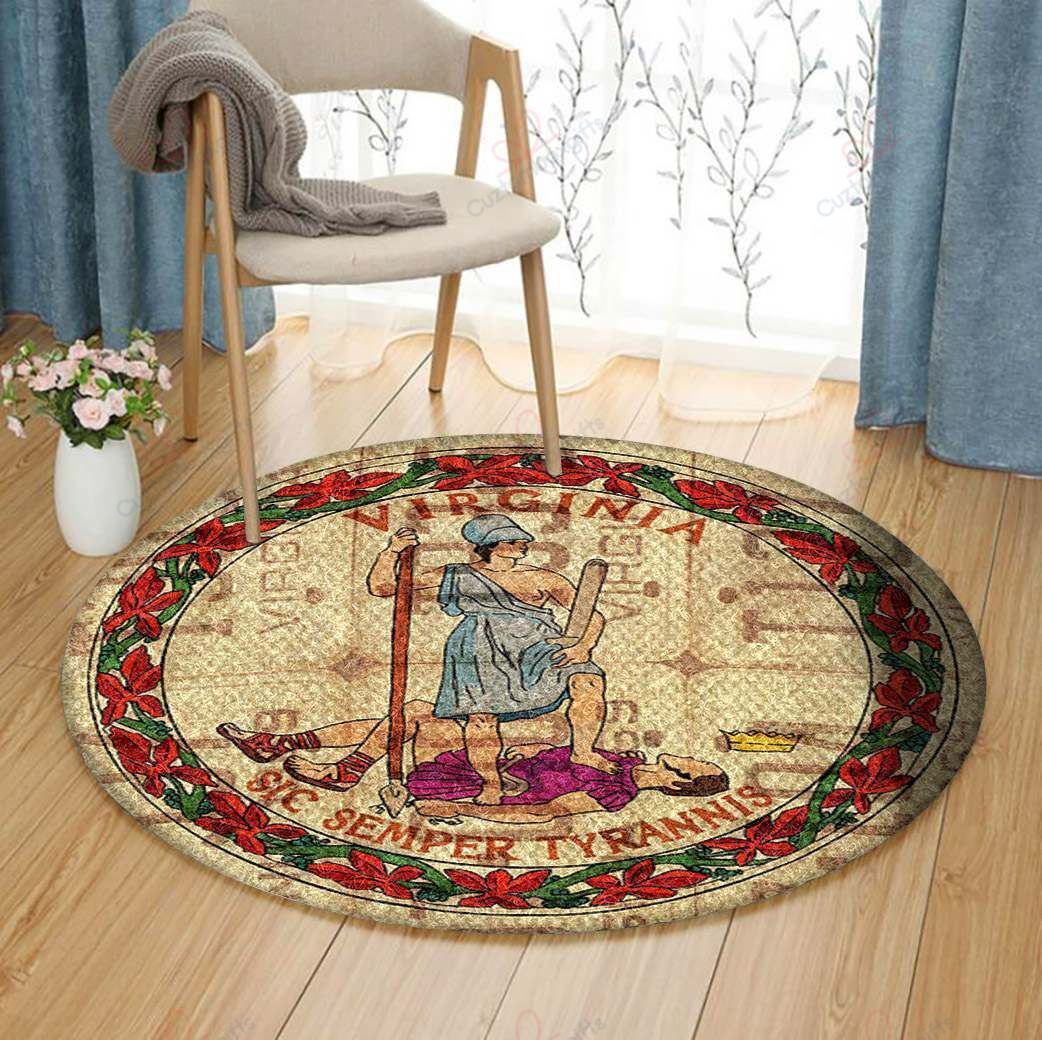 Virginia State Flag Round Carpet Floor Rug Living Room Bedroom Decor Round Area Rug Carpet Virginia State Flag Round Carpet Floor Rug Living Room Bedroom Decor Round Area Rug Carpet