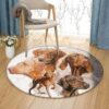 Vizsla Dog Round Carpet Floor Rug Living Room Bedroom Decor Round Area Rug Carpet