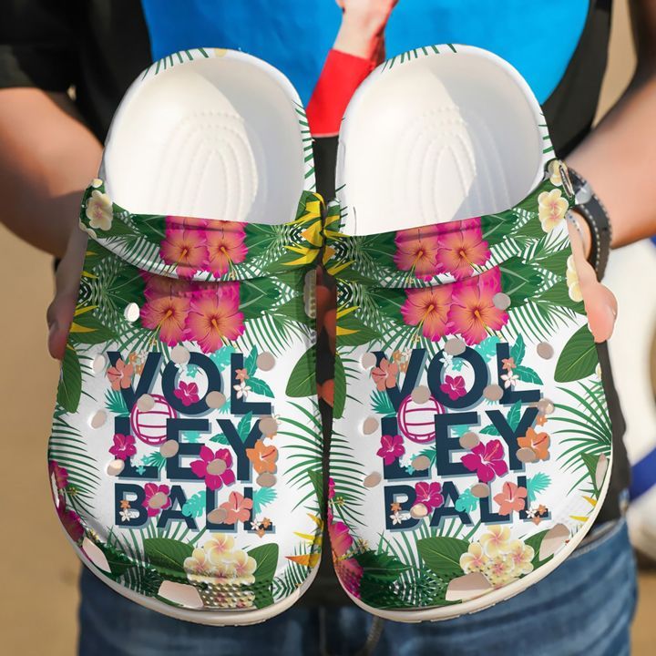 Volleyball Floral Sku 2607 Crocs Crocband Clog Comfortable For Mens Womens Classic Clog Water Shoes Volleyball Floral Sku 2607 Crocs Crocband Clog Comfortable For Mens Womens Classic Clog Water Shoes