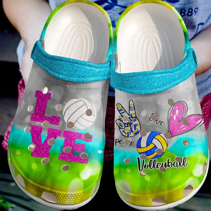 Volleyball Peace Love Sku 2689 Crocs Crocband Clog Comfortable For Mens Womens Classic Clog Water Shoes Volleyball Peace Love Sku 2689 Crocs Crocband Clog Comfortable For Mens Womens Classic Clog Water Shoes