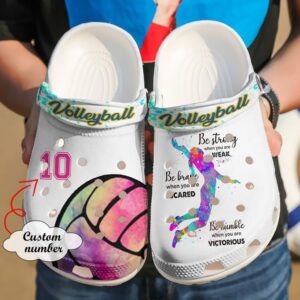 Volleyball Personalized Be Strong Brave Humble Sku 2691 Crocs Clog Shoes