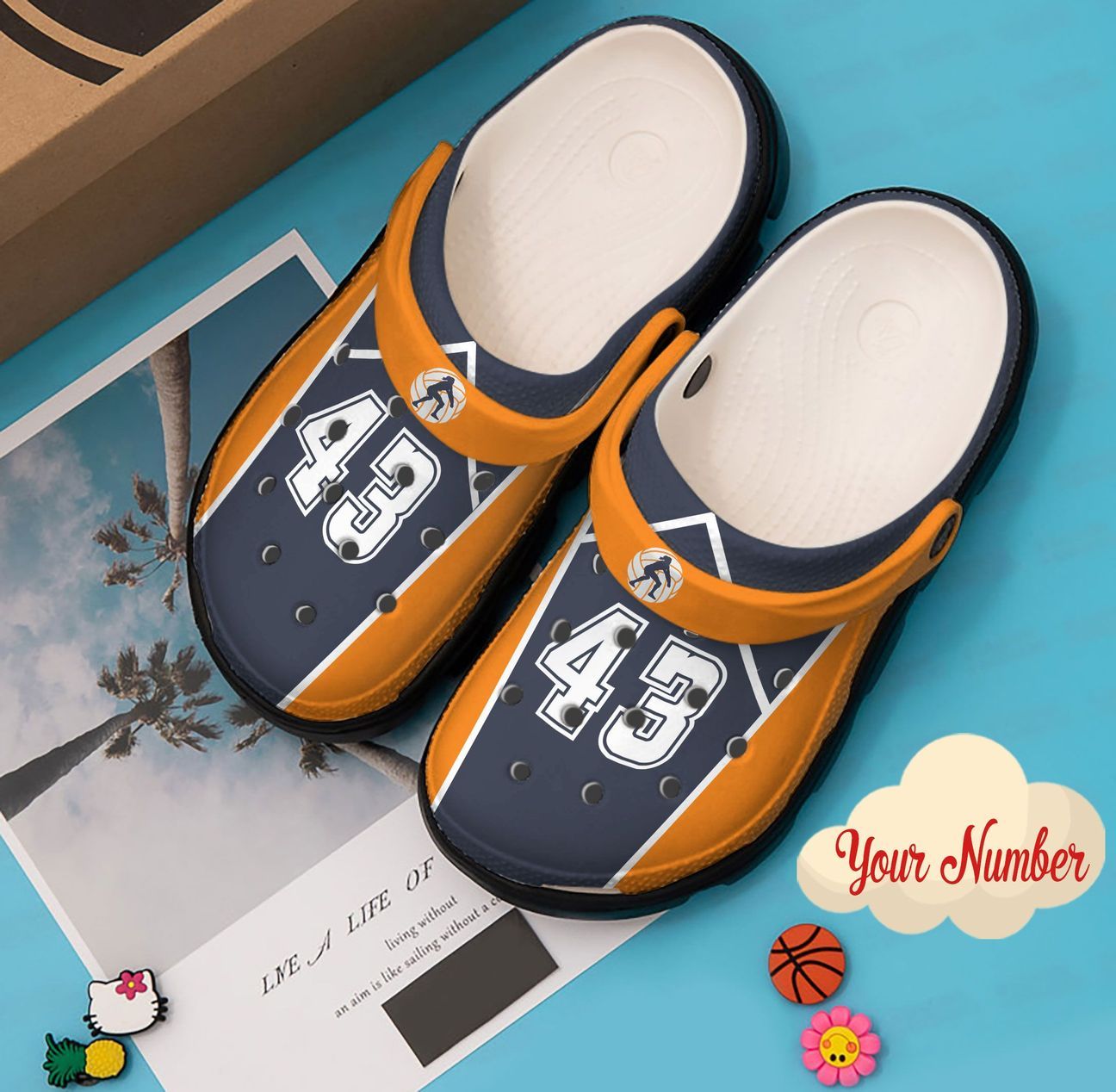 Volleyball Personalized Clog Custom Crocs Comfortablefashion Style Comfortable For Women Men Kid Print 3D Blue Orange Volleyball Personalized Clog Custom Crocs Comfortablefashion Style Comfortable For Women Men Kid Print 3D Blue Orange