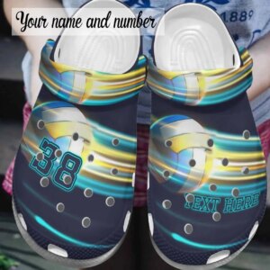 Volleyball Personalized Clog Custom Crocs Comfortablefashion Style Comfortable For Women Men Kid Print 3D Flashlight
