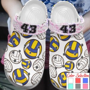 Volleyball Personalized Clog Custom Crocs Comfortablefashion Style Comfortable For Women Men Kid Print 3D Player’S Number