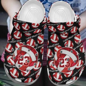 Volleyball Personalized Clog Custom Crocs Comfortablefashion Style Comfortable For Women Men Kid Print 3D Red Volleyball