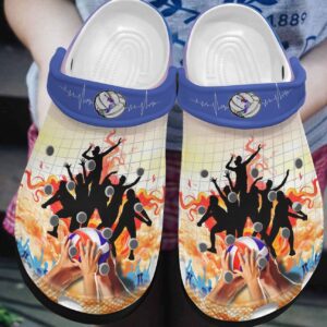 Volleyball Personalized Clog Custom Crocs Comfortablefashion Style Comfortable For Women Men Kid Print 3D Volleyball In That Court