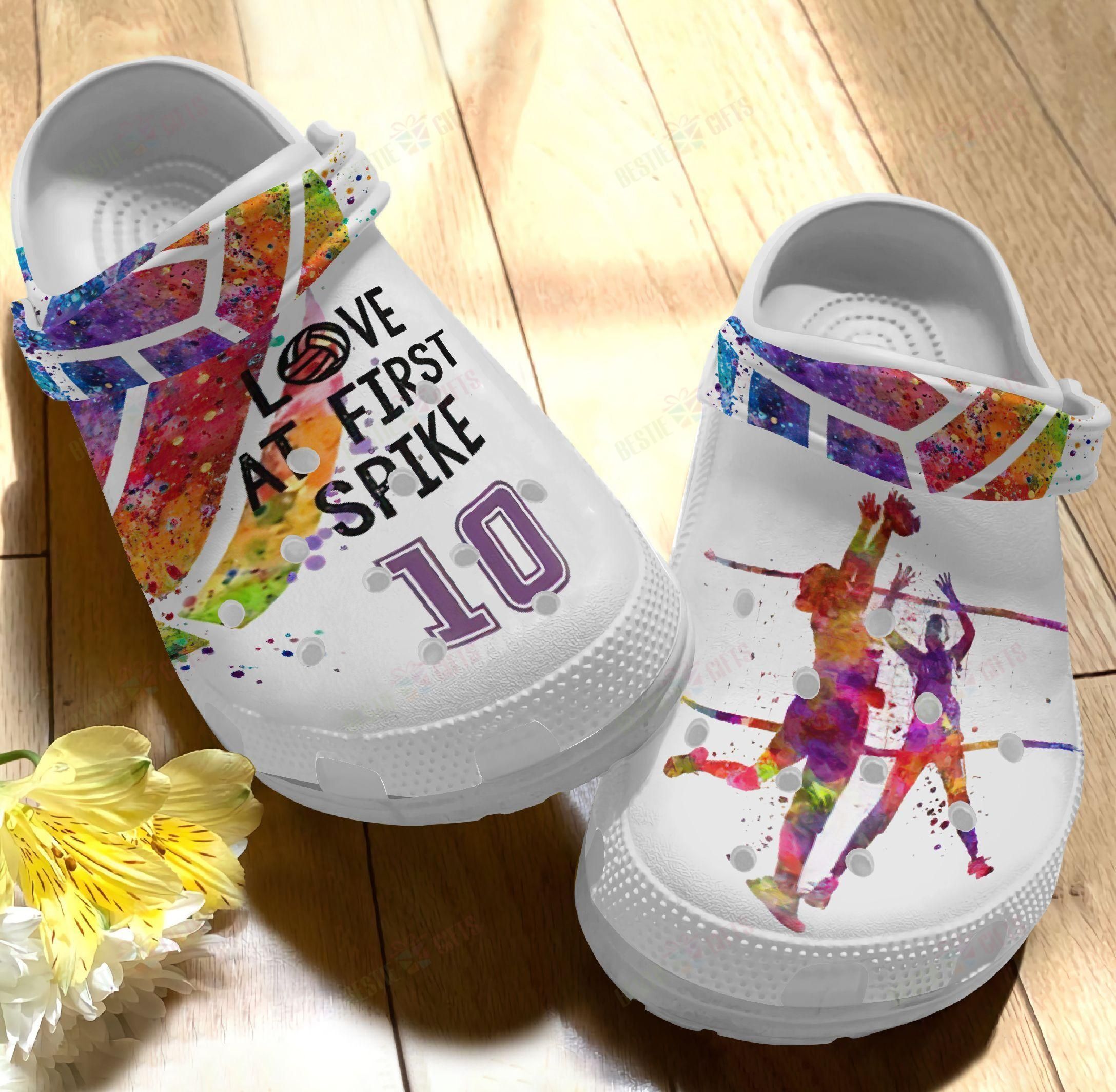 Volleyball Personalized Crocs Clog Classic Clog Love At First Spike P2 Bp22 Shoes Volleyball Personalized Crocs Clog Classic Clog Love At First Spike P2 Bp22 Shoes