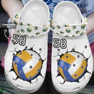 Volleyball Personalized Crocs Clog Classic Clog Whitesole Volleyball Lover Shoes