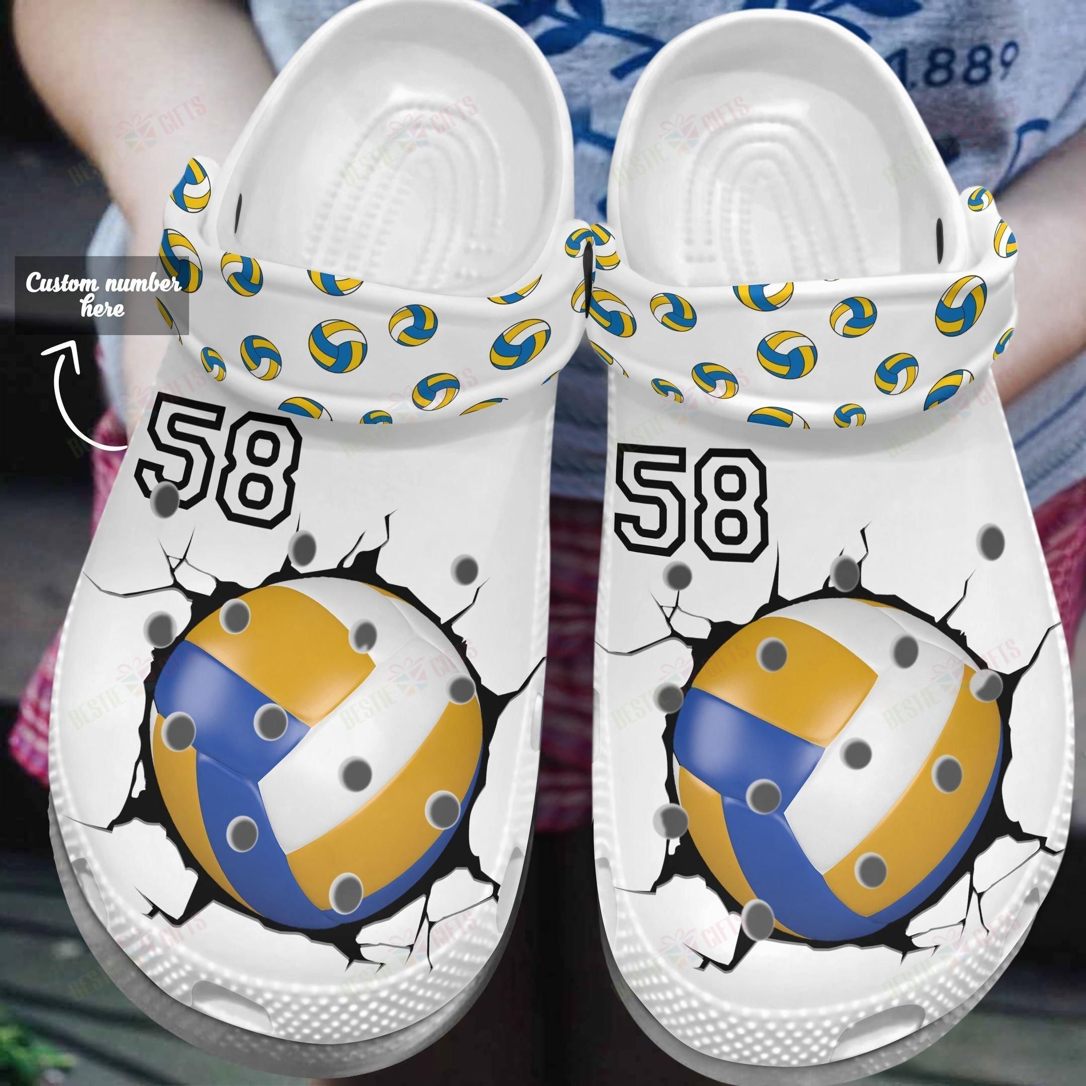 Volleyball Personalized Crocs Clog Classic Clog Whitesole Volleyball Lover Shoes Volleyball Personalized Crocs Clog Classic Clog Whitesole Volleyball Lover Shoes