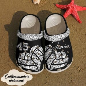 Volleyball Personalized Diamond Sku 2615 Crocs Crocband Clog Comfortable For Mens Womens Classic Clog Water Shoes