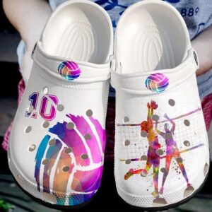 Volleyball Personalized Girl Sku 2677 Crocs Crocband Clog Comfortable For Mens Womens Classic Clog Water Shoes