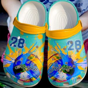 Volleyball Personalized Love Sku 2665 Crocs Crocband Clog Comfortable For Mens Womens Classic Clog Water Shoes