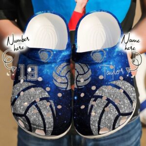 Volleyball Personalized Lovers Sku 2658 Crocs Crocband Clog Comfortable For Mens Womens Classic Clog Water Shoes