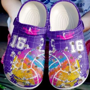 Volleyball Personalized Passion Sku 2706 Crocs Crocband Clog Comfortable For Mens Womens Classic Clog Water Shoes