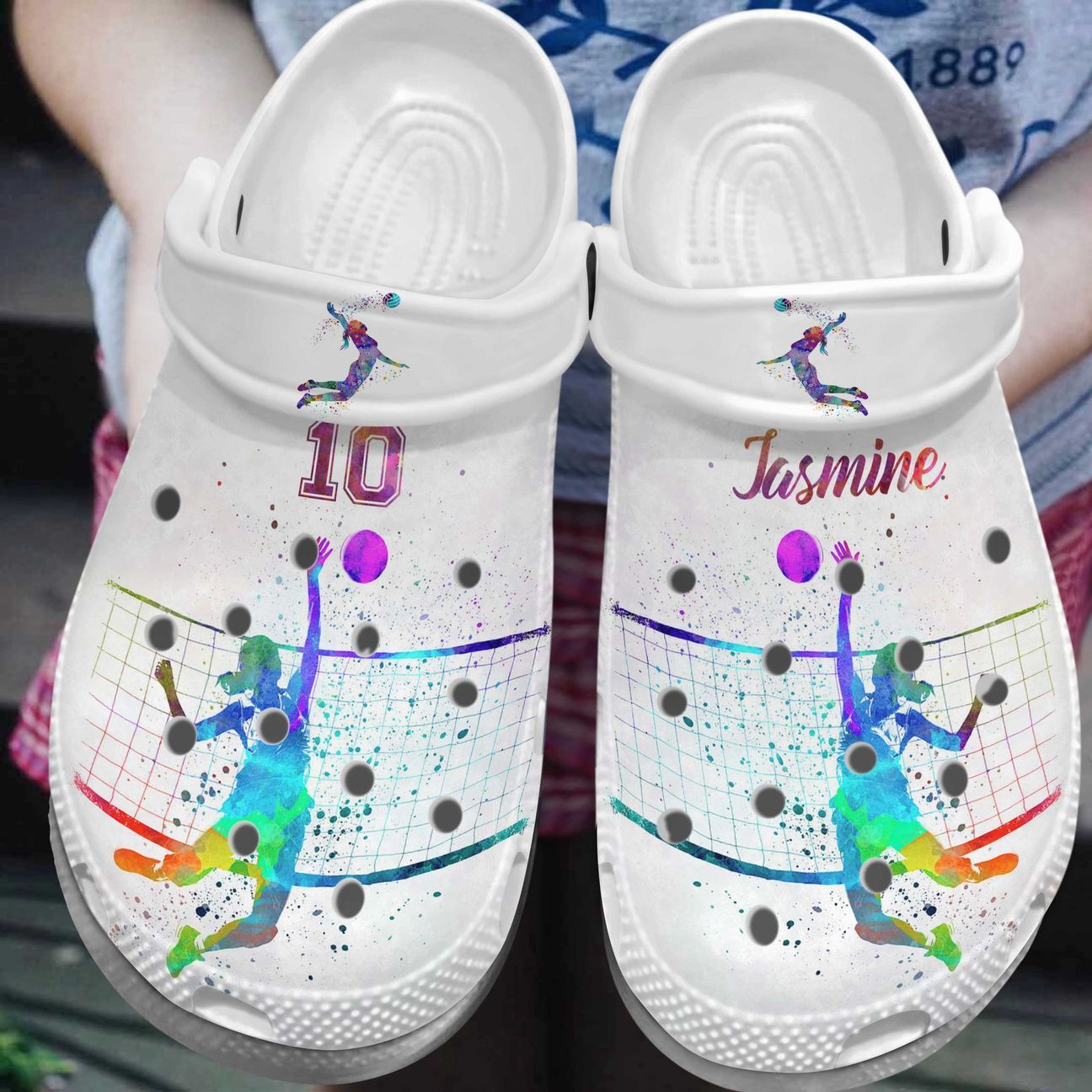 Volleyball Personalized Personalize Clog Custom Crocs Fashionstyle Comfortable For Women Men Kid Print 3D Watercolor Volleyball Personalized Personalize Clog Custom Crocs Fashionstyle Comfortable For Women Men Kid Print 3D Watercolor