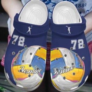 Volleyball Personalized Personalize Clog Custom Crocs Fashionstyle Comfortable For Women Men Kid Print 3D Whitesole Love This Game