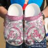 Volleyball Personalized Pink Gray Sku 2639 Crocs Crocband Clog Comfortable For Mens Womens Classic Clog Water Shoes