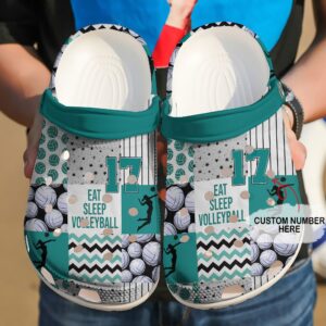 Volleyball Personalized Volleyballers Sku 2702 Crocs Crocband Clog Comfortable For Mens Womens Classic Clog Water Shoes