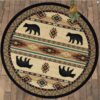 Wampum Bears Round Carpet Floor Rug Living Room Bedroom Decor Round Area Rug Carpet
