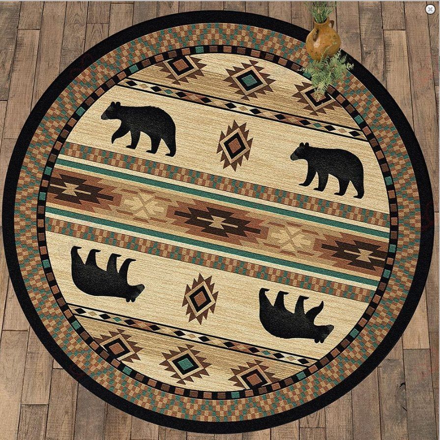 Wampum Bears Round Carpet Floor Rug Living Room Bedroom Decor Round Area Rug Carpet Wampum Bears Round Carpet Floor Rug Living Room Bedroom Decor Round Area Rug Carpet