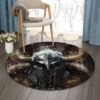 Warrior Round Carpet Floor Rug Living Room Bedroom Decor Round Area Rug Carpet