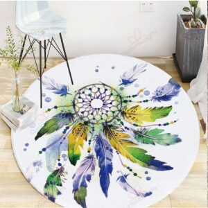 Water Color Dream Catcher Round Carpet Floor Rug Living Room Bedroom Decor Round Area Rug Carpet