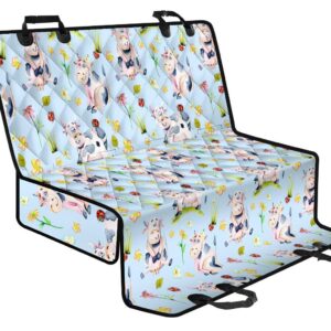 Watercolor Cartoon Cow Pattern Print Pet Car Back Seat Cover - 6309f07deded