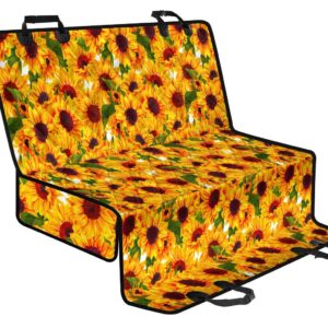 Watercolor Sunflower Pattern Print Pet Car Back Seat Cover - 695a07134764