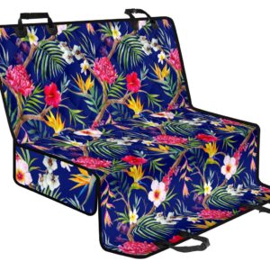 Watercolor Tropical Flower Pattern Print Pet Car Back Seat Cover - f25eead55bc9