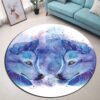Watercolor Two Wild Wolf Round Carpet Floor Rug Living Room Bedroom Decor Round Area Rug Carpet