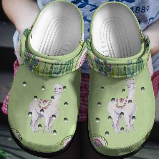 Watercolor White Alpaca Crocs Clog Shoes – Llamas Cactus Clog Birthday Gift For Boy Girl Son Daughter Niece Nephew Watercolor White Alpaca Crocs Clog Shoes – Llamas Cactus Clog Birthday Gift For Boy Girl Son Daughter Niece Nephew