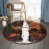 Waterfall Round Carpet Floor Rug Living Room Bedroom Decor Round Area Rug Carpet