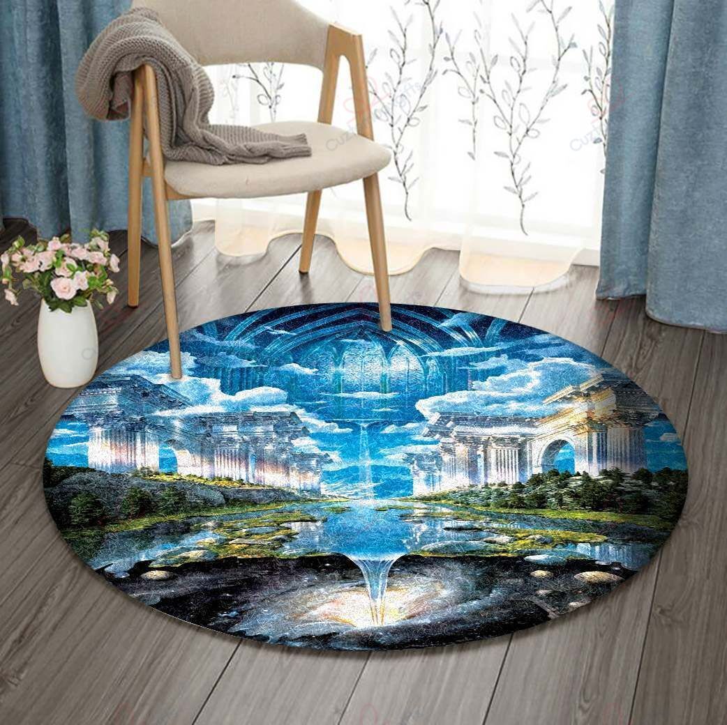 Waterfall Planets Round Carpet Floor Rug Living Room Bedroom Decor Round Area Rug Carpet Waterfall Planets Round Carpet Floor Rug Living Room Bedroom Decor Round Area Rug Carpet