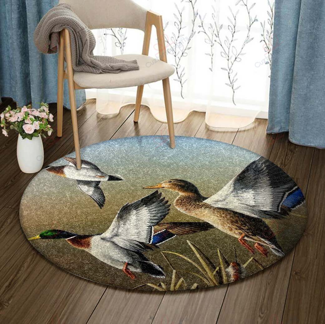 Waterfowl Round Carpet Floor Rug Living Room Bedroom Decor Round Area Rug Carpet Waterfowl Round Carpet Floor Rug Living Room Bedroom Decor Round Area Rug Carpet