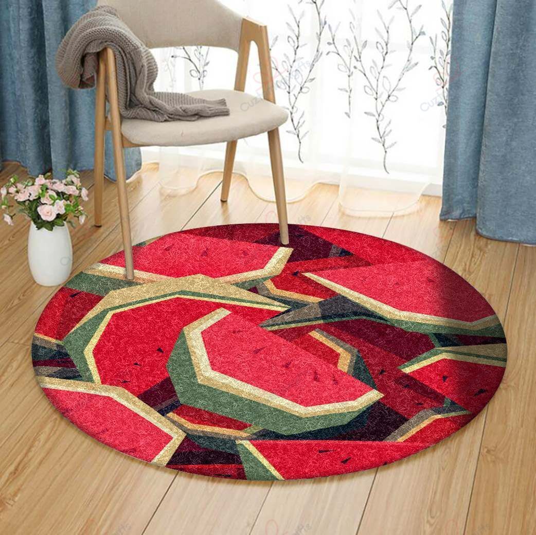 Watermelon Round Carpet Floor Rug Living Room Bedroom Decor Round Area Rug Carpet Watermelon Round Carpet Floor Rug Living Room Bedroom Decor Round Area Rug Carpet