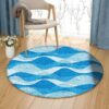 Wave Pattern Round Carpet Floor Rug Living Room Bedroom Decor Round Area Rug Carpet