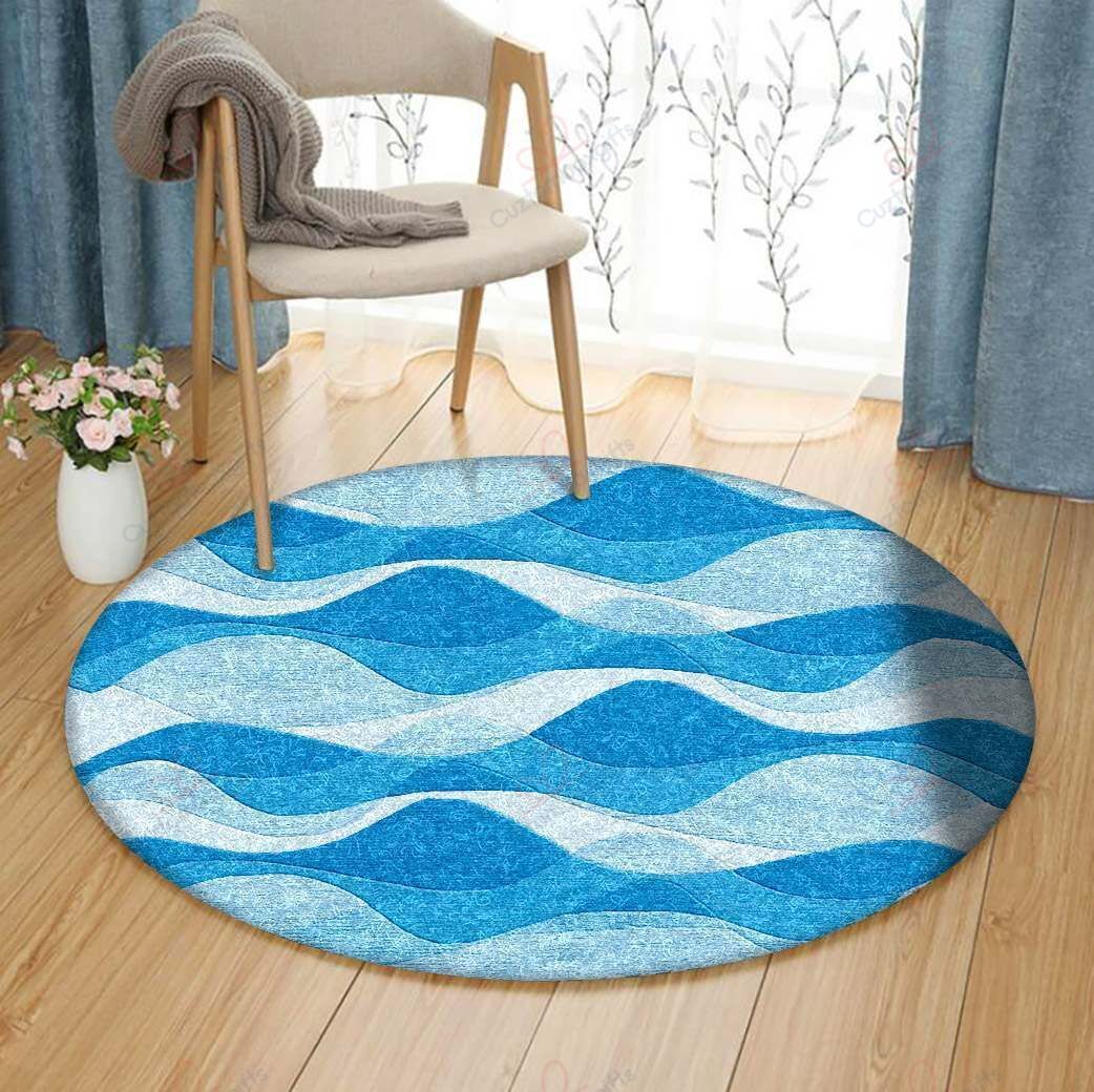 Wave Pattern Round Carpet Floor Rug Living Room Bedroom Decor Round Area Rug Carpet Wave Pattern Round Carpet Floor Rug Living Room Bedroom Decor Round Area Rug Carpet