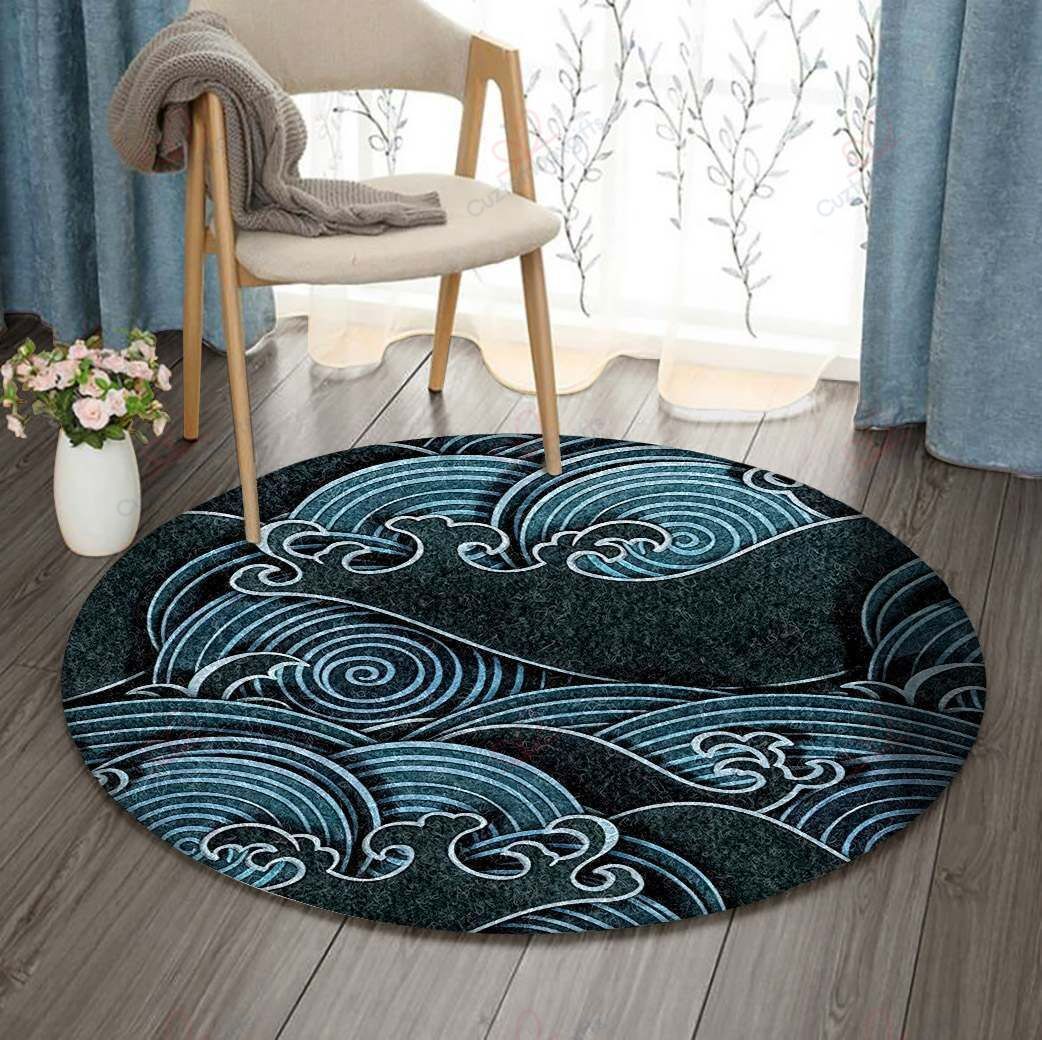 Waves Round Carpet Floor Rug Living Room Bedroom Decor Round Area Rug Carpet Waves Round Carpet Floor Rug Living Room Bedroom Decor Round Area Rug Carpet