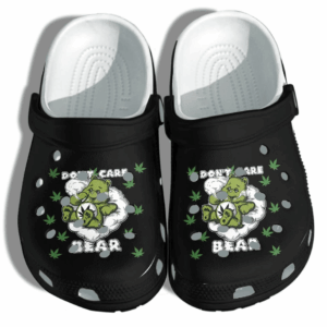 Weed Bear Funny High Smoke Shoes Crocs Clog – Do Not Care Anything Croc Clog Hippie For Men Women