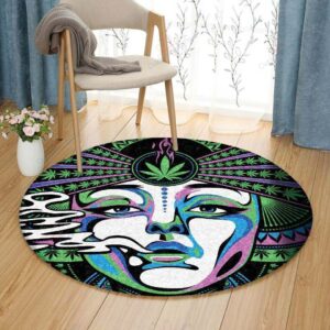 Weed Girl Round Carpet Floor Rug Living Room Bedroom Decor Round Area Rug Carpet