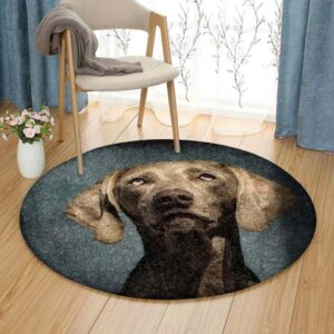 Weimaraner Dog Round Carpet Floor Rug Living Room Bedroom Decor Round Area Rug Carpet