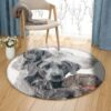 Weimaraner Round Carpet Floor Rug Living Room Bedroom Decor Round Area Rug Carpet