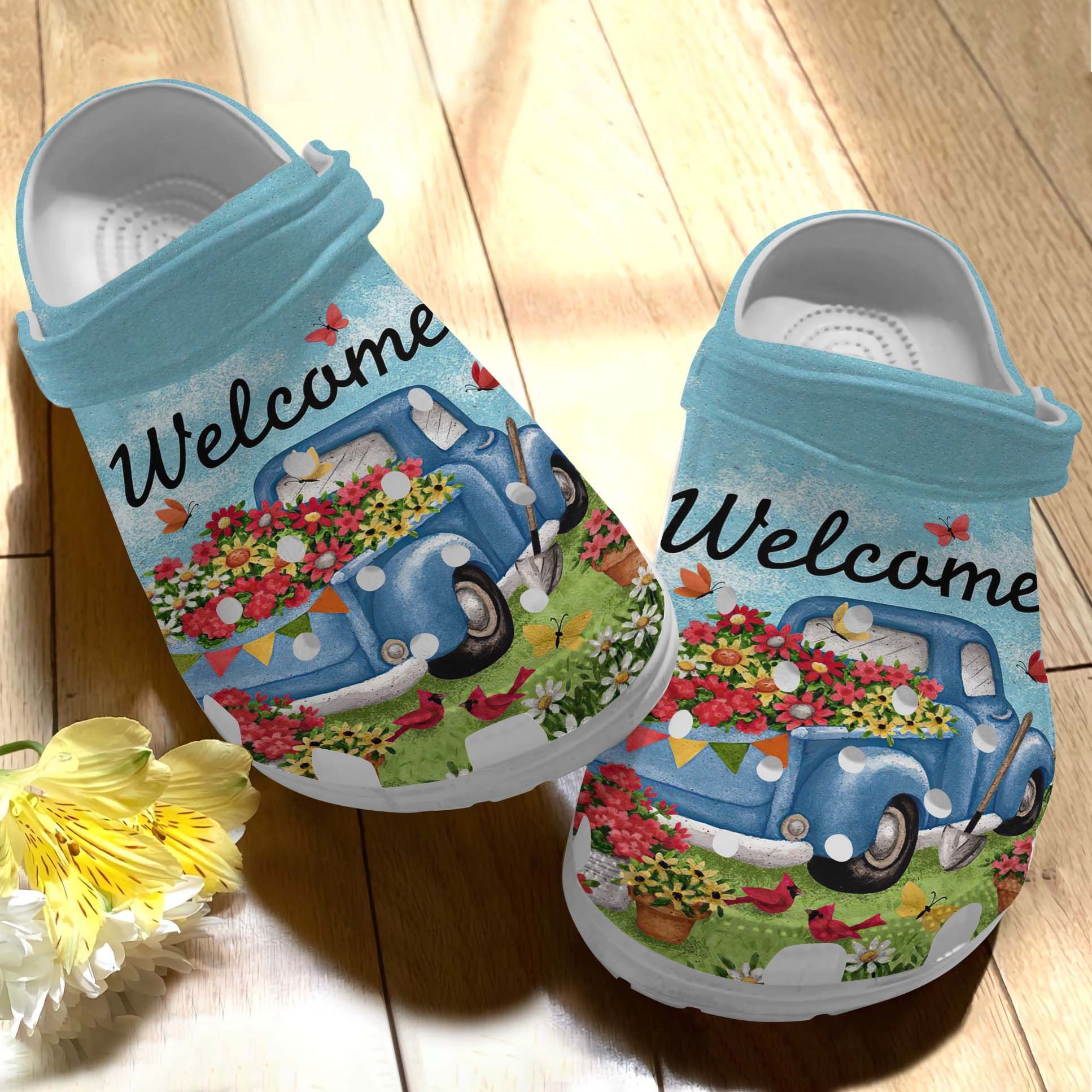 Welcome Camping Bus Shoes Clog – Beautiful Flower Car Crocs Clog Crocbland Clog Birthday Gift For Man Woman Welcome Camping Bus Shoes Clog – Beautiful Flower Car Crocs Clog Crocbland Clog Birthday Gift For Man Woman