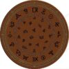 Western Brands Dark Round Carpet Floor Rug Living Room Bedroom Decor Round Area Rug Carpet