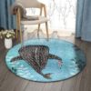 Whale And Girl Round Carpet Floor Rug Living Room Bedroom Decor Round Area Rug Carpet