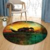 Whale And Nature Round Carpet Floor Rug Living Room Bedroom Decor Round Area Rug Carpet