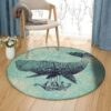 Whale Balloon Round Carpet Floor Rug Living Room Bedroom Decor Round Area Rug Carpet