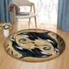 Whale Couple Round Carpet Floor Rug Living Room Bedroom Decor Round Area Rug Carpet