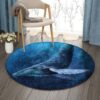 Whale Under The Sea Round Carpet Floor Rug Living Room Bedroom Decor Round Area Rug Carpet