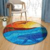 Whales And Eagle Round Carpet Floor Rug Living Room Bedroom Decor Round Area Rug Carpet